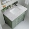 James Martin Vanities Brittany 36in Single Vanity, Smokey Celadon w/ 3 CM Carrara Marble Top 650-V36-SC-3CAR - alternate 2